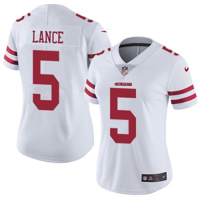 San Francisco 49ers #5 Trey Lance White Women's Stitched NFL Vapor Untouchable Limited Jersey